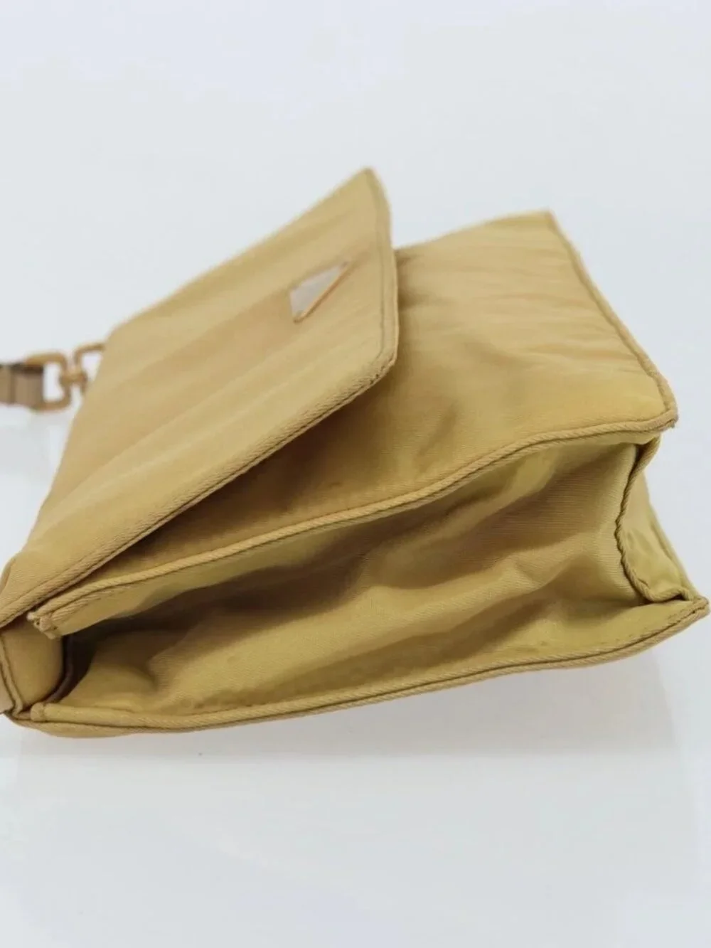 PRADA Shoulder Bag Nylon Beige Gold - Picture 7 of 16